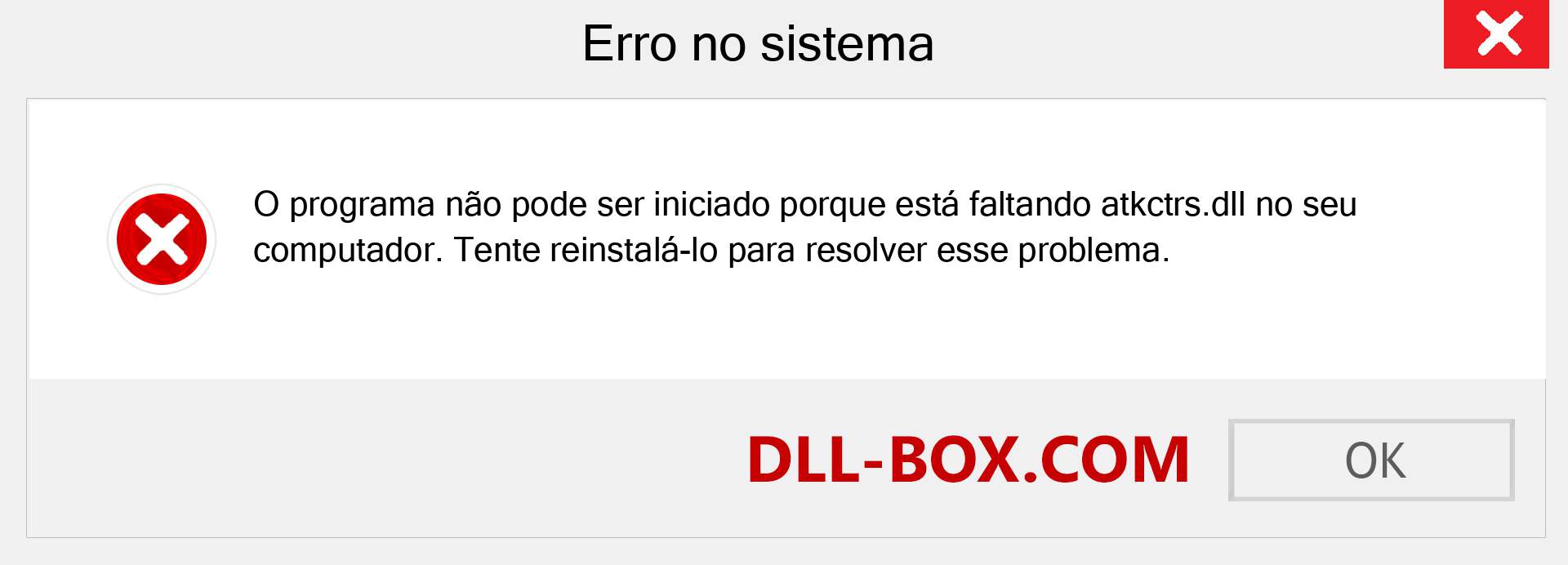 Arquivo atkctrs.dll ausente ?. Download para Windows 7, 8, 10 - Correção de erro ausente atkctrs dll no Windows, fotos, imagens